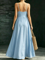 Women's Casual Elegant Stylish Loose V-neck Sleeveless Vacation Long Dress