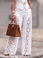 High-waisted Lace Cutout Pants – Effortless High Fashion