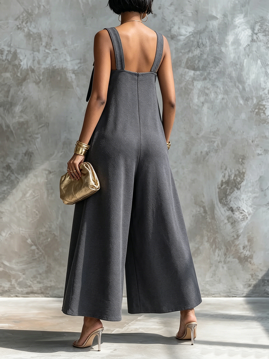 Stylish Artfully Tailored Loose-fitting Jumpsuit