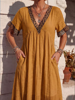 Vintage Art Comfortable Summer Fabrics Cotton Linen Dress