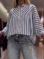 Casual Striped Cotton-linen Shirt
