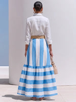 Elegant Striped Maxi Skirt
