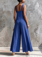 Stylish Artfully Tailored Loose-fitting Chiffon Jumpsuit