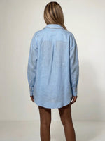 Three-piece Set Featuring A Long-sleeved Linen-cotton Shirt With Stylish Trim, A Camisole, And Shorts.