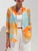 Vibrant Breathable Watercolor Wash Blazer