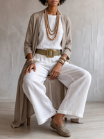 Cozy Minimalist Cotton-linen Three-piece Set