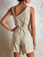 Effortless Asymmetrical Linen-Blend Jumpsuit