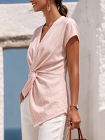 Elegant And Breathable Twist-front Top