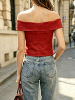 Women's Bow Casual Art Stylish Off-shoulder Cotton And Linen Shirt