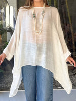 Loose, Minimalist Linen And Cotton Top