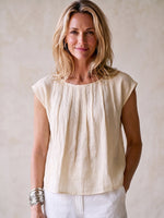 Cozy Pleated Cotton-Linen Shirt