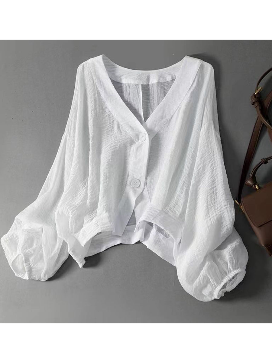 Casual Loose Linen And Cotton Cardigan
