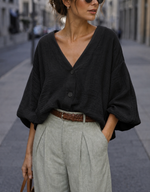 Casual Loose Linen And Cotton Cardigan