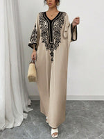 Women's Casual Elegant Stylish Loose V-neck Vacation Long Dress