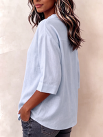 Chic Scalloped Edge Button-up Shirt