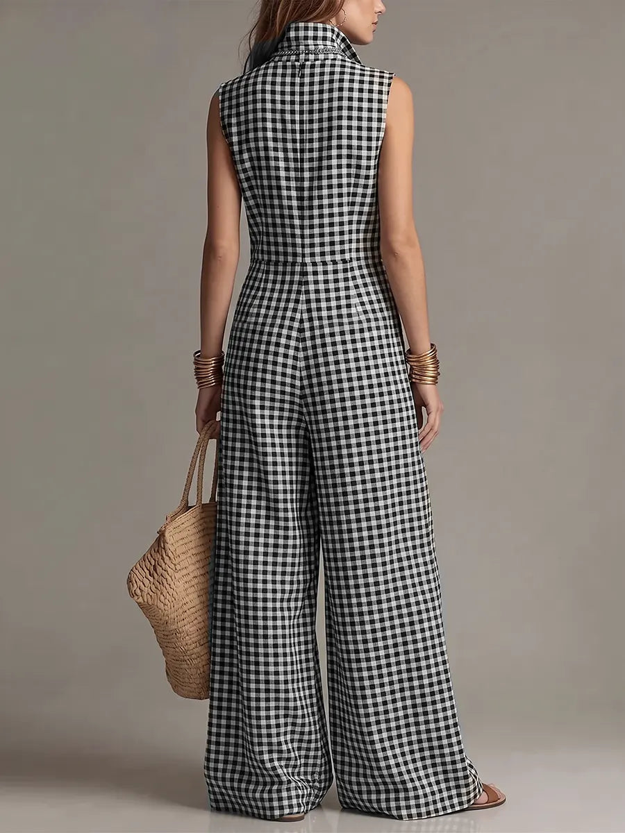 Classic Wide-Leg Linen Jumpsuit