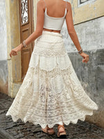 Bohemian Embroidered Cotton Midi Skirt