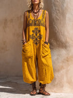 Vibrant Bohemian Tribal Print Harem Jumpsuit