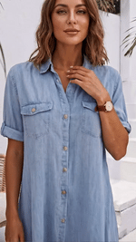 Women's Five-sleeve Loose Denim Dress