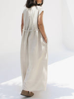 Loose-fitting, Casual Linen-cotton Maxi Dress
