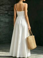 Women's Casual Elegant Stylish Loose V-neck Sleeveless Vacation Long Dress