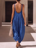 Vibrant Wide-leg Linen Jumpsuit