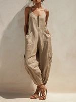 Effortless Asymmetrical Linen-Blend Jumpsuit